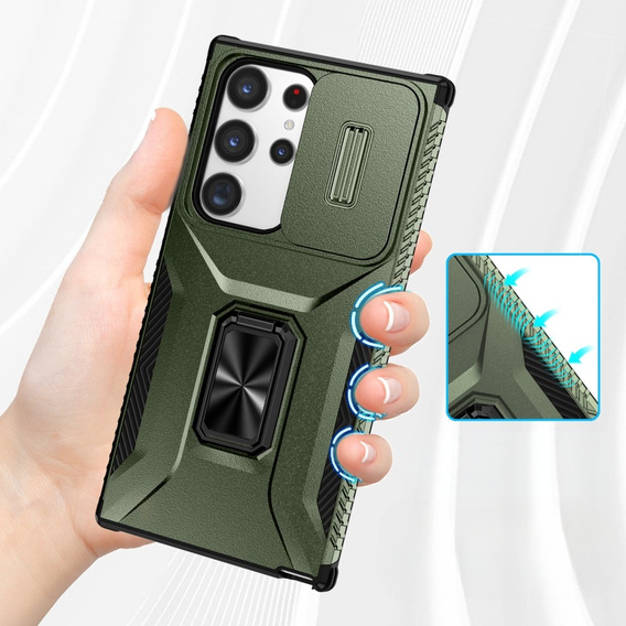 Чохол для Samsung Galaxy S23 Ultra, кришка об'єктива, зелений