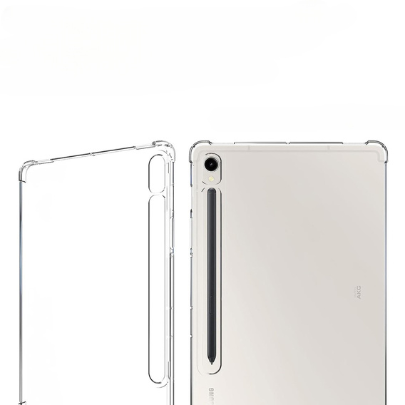 Чехол для Samsung Galaxy Tab S9, с держателем стилуса, силиконовый, прозрачный