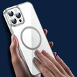 Чехол до iPhone 14 Pro, ERBORD Hybrid MagSafe Case, серебряный