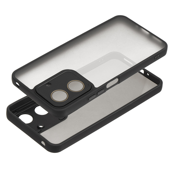 Чoхол до Xiaomi Redmi 13C / Poco C65, Fusion Hybrid, прозорий / чорний + скло 9H