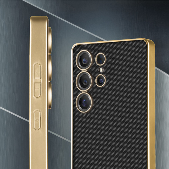 Чoхол до Samsung Galaxy S25 Ultra, GKK Leather, carbon чорний