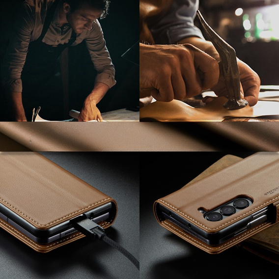 CASE фліп-чохол для Samsung Galaxy Z Fold6 5G, Litchi Wallet, коричневий