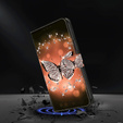 Откидной чехол для Xiaomi Redmi Note 12 4G, Wallet, butterfly and crystals, чёрный