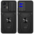 Бронированный чехол для Motorola Edge 30 Neo 5G, Camera Slide Card Slot, чёрный
