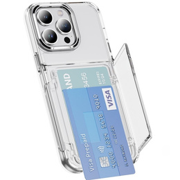 Чехол для iPhone 16 Pro, Card Holder Kickstand, прозрачный