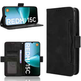 Футляр з клапаном для Xiaomi Redmi 15C 4G/LTE, Card Slot, чорний