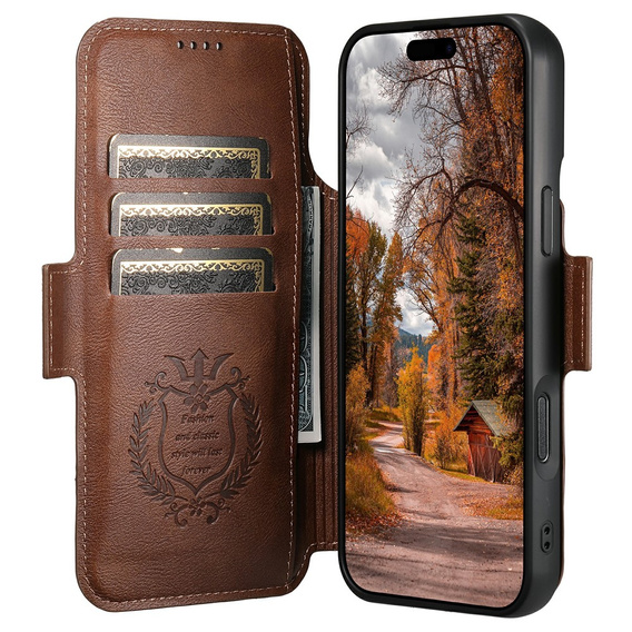 Чохол-фліп 2 в 1 для iPhone 17 Pro Max, SUTENI, для MagSafe, коричневий