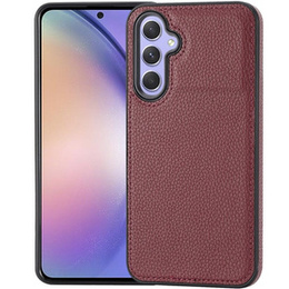 Кожаный чехол для Samsung Galaxy A54, Lychee leather Case, бордовый