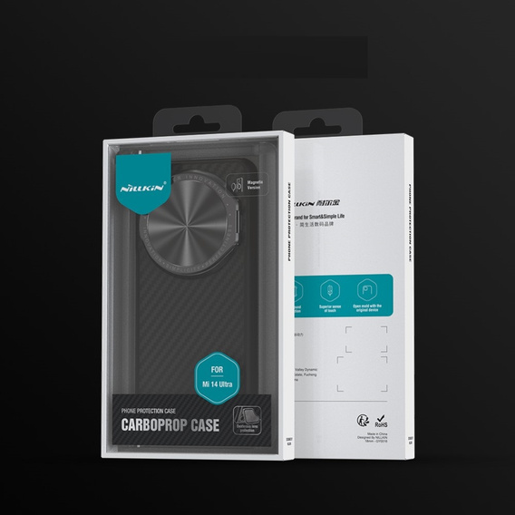 Чехол для Xiaomi 14 Ultra, бронированный Nillkin, Carboprof Case, для Magsafe, черный