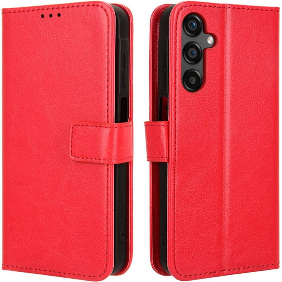 Футляр з клапаном для Samsung Galaxy M55 5G, Crazy Horse Wallet, червоний