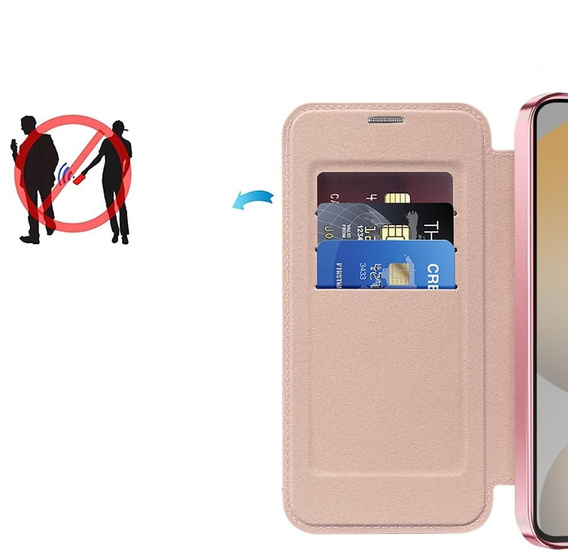 Откидной чехол для Samsung Galaxy S25 FE, RFID Wallet MagSafe CamShield, розовый
