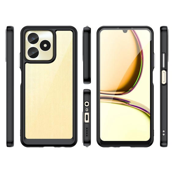 Чoхол до Realme C51, Fusion Hybrid, прозорий / чорний