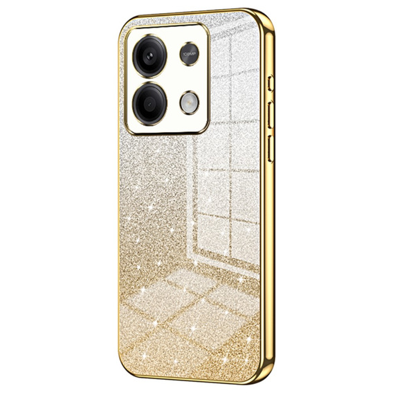 Чехол для Xiaomi Redmi Note 13 5G, Glitter Case CamShield, золотой