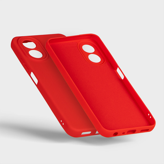Чохол для Oppo A18 4G / A38 4G, Silicone Lite, червоний + скло 9H