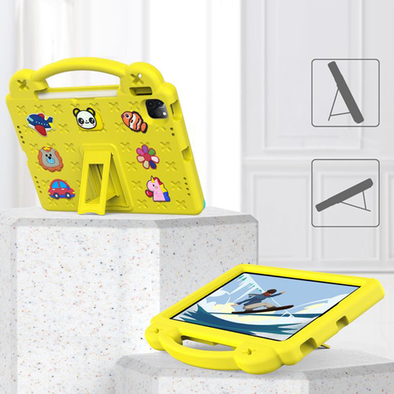 Дитячий чохол для планшета iPad 10.9 2022 10 Gen, Cute Patterns, з підставкою, жовтий