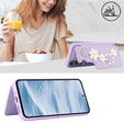 Чехол для Samsung Galaxy A55 5G, Leather Flower Card Slot, фиолетовый
