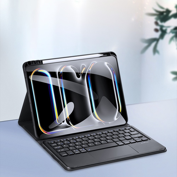 Чохол + клавіатура Apple iPad Pro 11" 5 gen. 2024, Dux Ducis TouchPad Leather Pen Slot, чорний