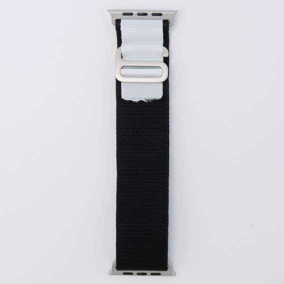 Нейлоновый ремешок для Apple Watch 1/2/3/4/5/6/7/8/SE/ULTRA 42/44/45/49 мм, чёрный / белый