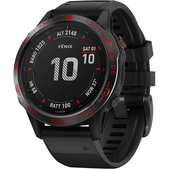 Накладка на безель для Garmin Fenix 6 / 6 Pro / 6 Sapphire, Black/Red
