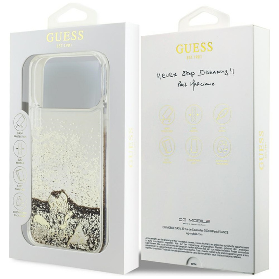 Чехол GUESS Liq. Glitter 4 Charms для iPhone 17 Pro