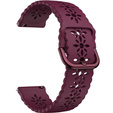 Силиконовый ремешок 22mm Soft Hollowed-out, Wine Red