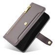 Откидной чехол для Samsung Galaxy A25 5G, Wallet Zipper Pocket, серый