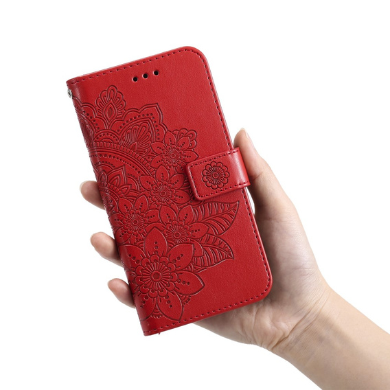 Откидной чехол для Samsung Galaxy A13 4G, Mandala Flower, красный
