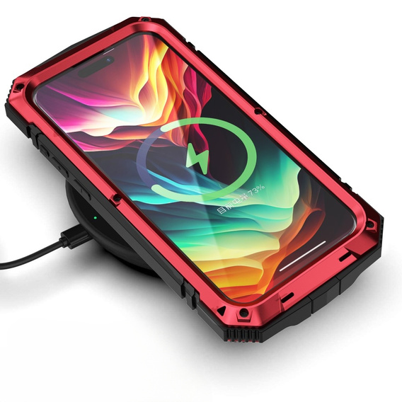 Чохол для iPhone 15 Pro Max, R-JUST, броньований, червоний / чорний