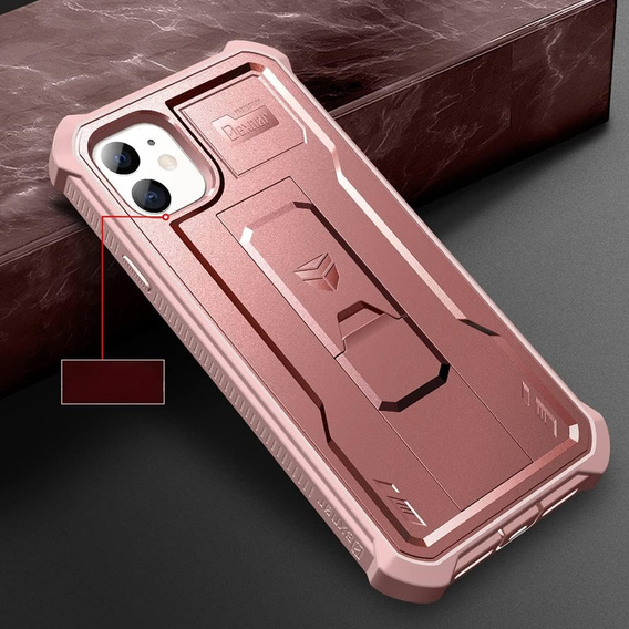 Броньований чохол для iPhone 11, Dexnor Full Body, рожевий rose gold