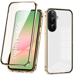 Чохол для Samsung Galaxy A56, Magnetic Dual Glass, золотий