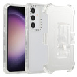 Бронированный чехол для Samsung Galaxy S24+, Belt Clip, с клипсой, прозрачный