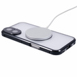 Магнитный чехол с двойным стеклом MagSafe для iPhone 16, чёрный