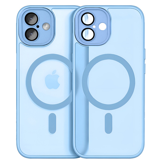 Чехол для iPhone 16 Plus, для MagSafe, ERBORD Matt Case, синий + стекло для экрана