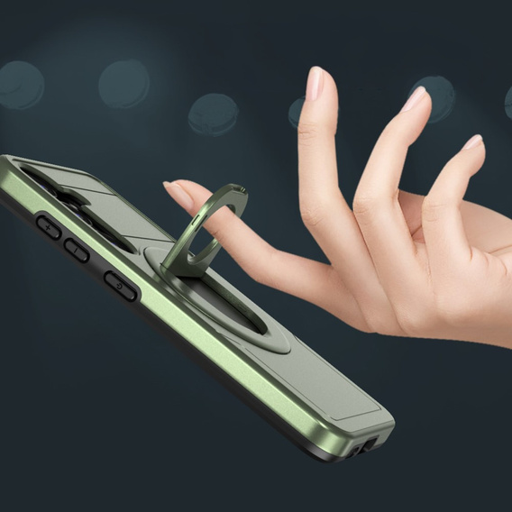 Чехол MagSafe для Samsung Galaxy S24, Military Magnet, зелёный