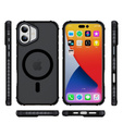 Матовий чохол для iPhone 17, броньований, для MagSafe, димчастий з чорними боковинами