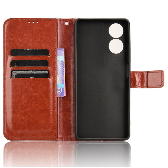 Откидной чехол для TCL 40 NxtPaper, Crazy Horse Wallet, коричневый