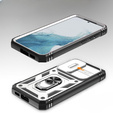 Чехол NOX Camera Slide Samsung Galaxy S23, CamShield Slide, CamShield Slide, белый / чёрный