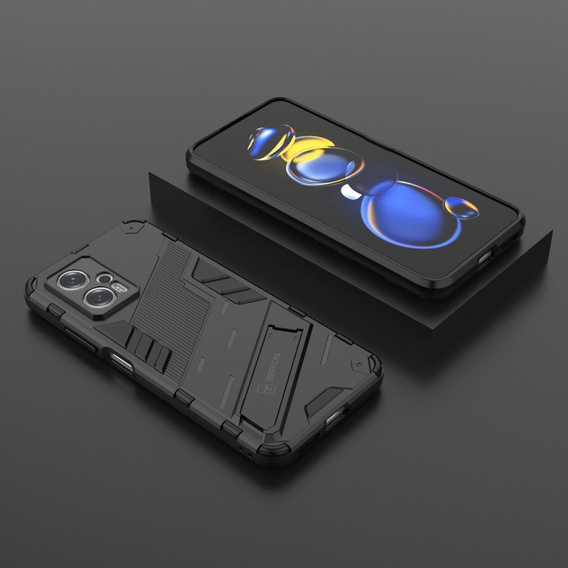 Чехол для Xiaomi Poco X4 GT 5G, Military kickstand, чёрный