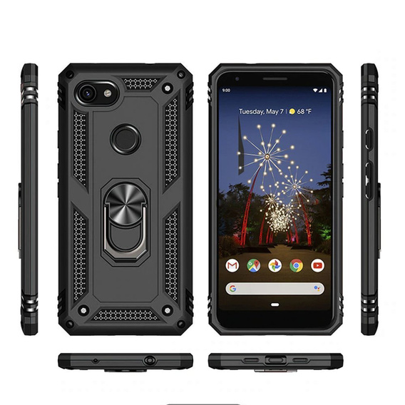 Бронированный Чехол до do Google Pixel 3A, Nox Case Ring, чёрный