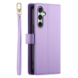Откидной чехол для Samsung Galaxy S24 FE, Wallet Zipper Pocket, фиолетовый