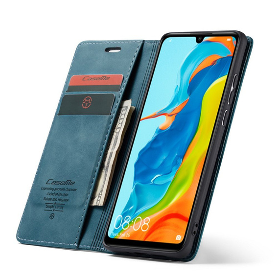 Чехол CASEME для Huawei P30 Lite, Leather Wallet Case, синий