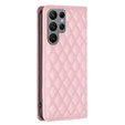 Откидной чехол для Samsung Galaxy S25 Ultra, Wallet, BINFEN COLOR, розовый