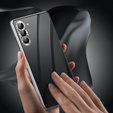 Чехол для Samsung Galaxy S23 Plus, Magnetic Dual Glass, серебряный