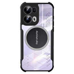 Чехол для Oppo Reno 13 Pro, с магнитной пластиной, прозрачный / черный