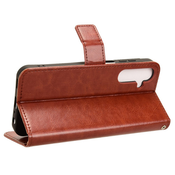 Откидной чехол для Samsung Galaxy M55 5G, Crazy Horse Wallet, коричневый