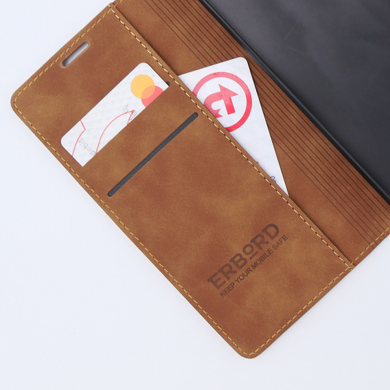 Чехол для Motorola Moto G13/ G23 4G, ERBORD Vintage, бумажник с клапаном, коричневый