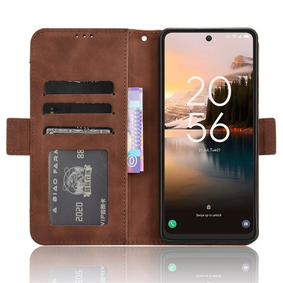 Откидной чехол для TCL 40 NxtPaper, Card Slot, коричневый