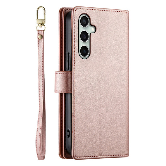 Чохол-книжка для Samsung Galaxy S24 FE, Wallet Zipper Pocket, рожевий