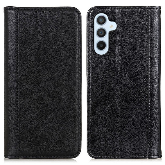 Чехол до Samsung Galaxy A55 5G, Wallet Litchi Leather, чёрный