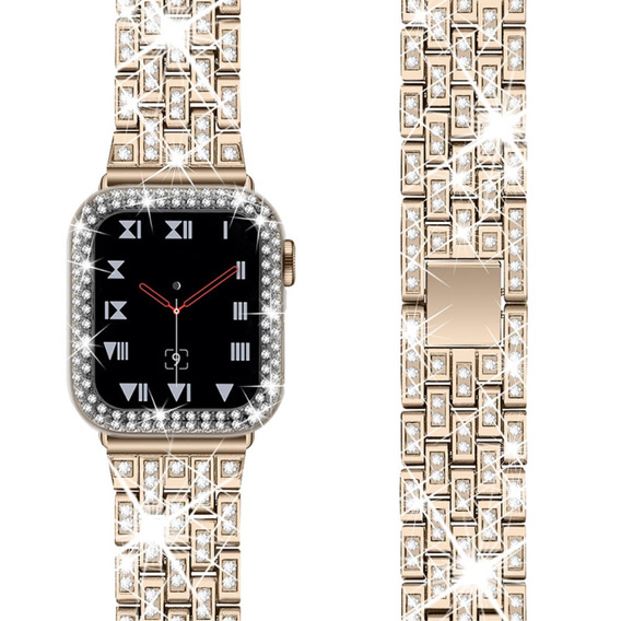 Металический браслет с чехлом для часов Apple Watch 4/5/6/SE 44mm, Gold